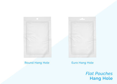 flat pouches hang hole